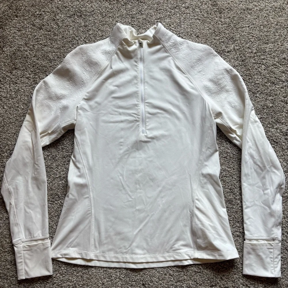 Lululemon 1/2 zip jacket cream size 12